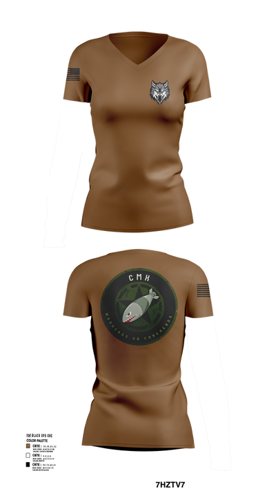 CMX 42179548 Women's Short Sleeve V-neck Shirt - 101