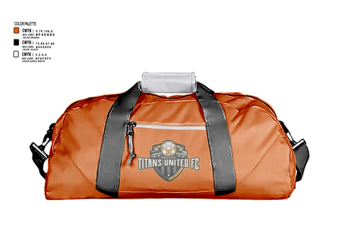 Duffle Bag, TITANS UNITED FC, Men's Soccer, Teamtime, Team time, sublimation, custom sports apparel, team uniforms, spirit wear, spiritwear, sports uniforms, custom shirts, team store, custom team store, fundraiser sports, apparel fundraiser
