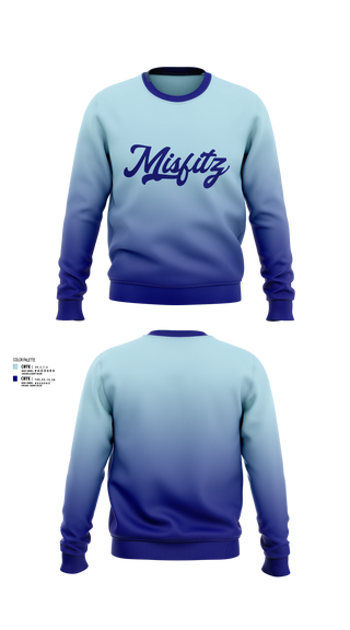 Crew Neck Sweatshirt, Misfitz, Softball, Teamtime, Team time, sublimation, custom sports apparel, team uniforms, spirit wear, spiritwear, sports uniforms, custom shirts, team store, custom team store, fundraiser sports, apparel fundraiser