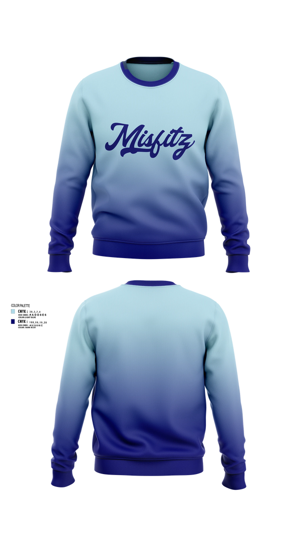 Crew Neck Sweatshirt, Misfitz, Softball, Teamtime, Team time, sublimation, custom sports apparel, team uniforms, spirit wear, spiritwear, sports uniforms, custom shirts, team store, custom team store, fundraiser sports, apparel fundraiser