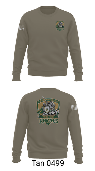 Crew Neck Sweatshirt, Royals Battalion, Army, Teamtime, Team time, sublimation, custom sports apparel, team uniforms, spirit wear, spiritwear, sports uniforms, custom shirts, team store, custom team store, fundraiser sports, apparel fundraiser