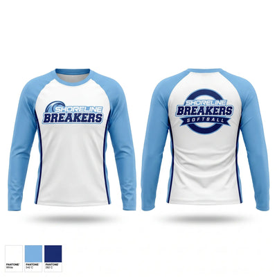 Shoreline Breakers 12u Royal Long Sleeve Performance Shirt 2