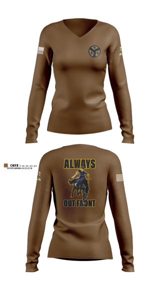 Womens Long Sleeve Vneck Shirt, 278th ACR, National Guard, Teamtime, Team time, sublimation, custom sports apparel, team uniforms, spirit wear, spiritwear, sports uniforms, custom shirts, team store, custom team store, fundraiser sports, apparel fundraiser
