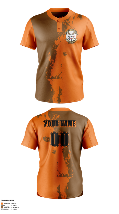 Two Button Softball Jersey, Fog of Oar, Softball, Teamtime, Team time, sublimation, custom sports apparel, team uniforms, spirit wear, spiritwear, sports uniforms, custom shirts, team store, custom team store, fundraiser sports, apparel fundraiser