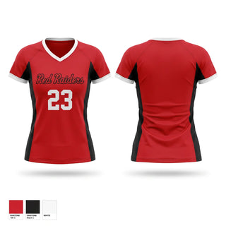 Womens Short Sleeve Vneck Shirt, Red Raiders, Softball, Teamtime, Team time, sublimation, custom sports apparel, team uniforms, spirit wear, spiritwear, sports uniforms, custom shirts, team store, custom team store, fundraiser sports, apparel fundraiser