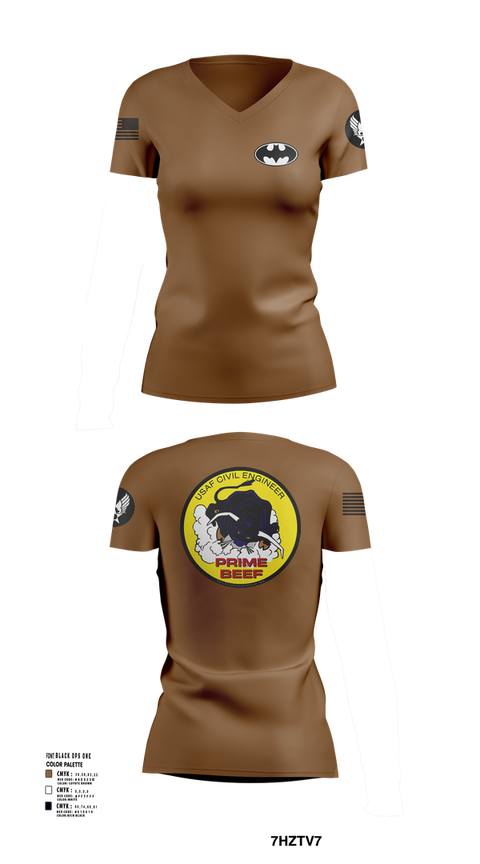 Womens Short Sleeve Vneck Shirt, 185th CES, Navy, Teamtime, Team time, sublimation, custom sports apparel, team uniforms, spirit wear, spiritwear, sports uniforms, custom shirts, team store, custom team store, fundraiser sports, apparel fundraiser
