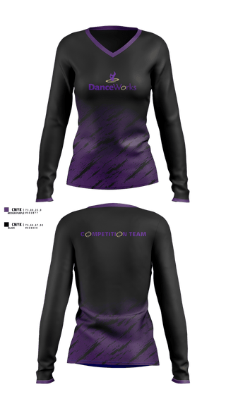 Womens Long Sleeve Vneck Shirt, Danceworks, Police, Teamtime, Team time, sublimation, custom sports apparel, team uniforms, spirit wear, spiritwear, sports uniforms, custom shirts, team store, custom team store, fundraiser sports, apparel fundraiser
