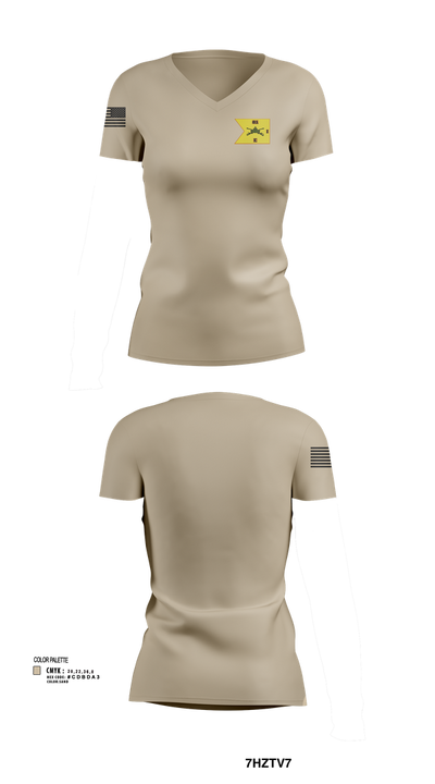 E1-81 AR BDE 50665632 Women's Short Sleeve V-neck Shirt - 102