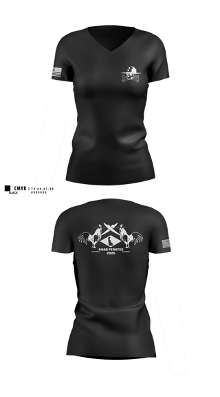Womens Short Sleeve Vneck Shirt, Road Pirates, , Teamtime, Team time, sublimation, custom sports apparel, team uniforms, spirit wear, spiritwear, sports uniforms, custom shirts, team store, custom team store, fundraiser sports, apparel fundraiser