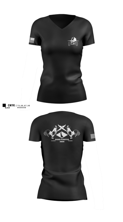 Womens Short Sleeve Vneck Shirt, Road Pirates, , Teamtime, Team time, sublimation, custom sports apparel, team uniforms, spirit wear, spiritwear, sports uniforms, custom shirts, team store, custom team store, fundraiser sports, apparel fundraiser