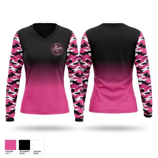Womens Long Sleeve Vneck Shirt, Texas Chaos, Softball, Teamtime, Team time, sublimation, custom sports apparel, team uniforms, spirit wear, spiritwear, sports uniforms, custom shirts, team store, custom team store, fundraiser sports, apparel fundraiser