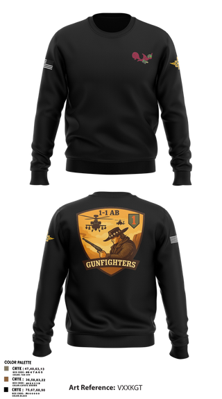 Crew Neck Sweatshirt, 1-1 Attack Battalion, HHC, S2, Army, Teamtime, Team time, sublimation, custom sports apparel, team uniforms, spirit wear, spiritwear, sports uniforms, custom shirts, team store, custom team store, fundraiser sports, apparel fundraiser
