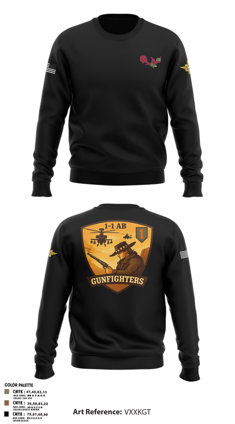 Crew Neck Sweatshirt, 1-1 Attack Battalion, HHC, S2, Army, Teamtime, Team time, sublimation, custom sports apparel, team uniforms, spirit wear, spiritwear, sports uniforms, custom shirts, team store, custom team store, fundraiser sports, apparel fundraiser