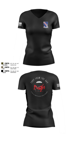 Womens Short Sleeve Vneck Shirt, CCo, 1-508PIR (OG), Army, Teamtime, Team time, sublimation, custom sports apparel, team uniforms, spirit wear, spiritwear, sports uniforms, custom shirts, team store, custom team store, fundraiser sports, apparel fundraiser