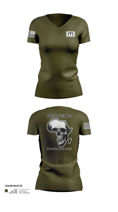 180th ESC 85652758 Women's Short Sleeve V-neck Shirt - 30