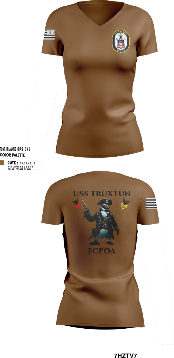 Womens Short Sleeve Vneck Shirt, USS TRUXTUN DDG 103, Navy, Teamtime, Team time, sublimation, custom sports apparel, team uniforms, spirit wear, spiritwear, sports uniforms, custom shirts, team store, custom team store, fundraiser sports, apparel fundraiser