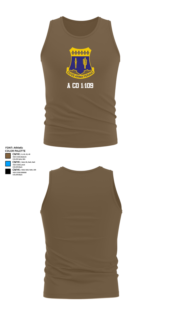 Tank Top, A co 1/109, National Guard, Teamtime, Team time, sublimation, custom sports apparel, team uniforms, spirit wear, spiritwear, sports uniforms, custom shirts, team store, custom team store, fundraiser sports, apparel fundraiser
