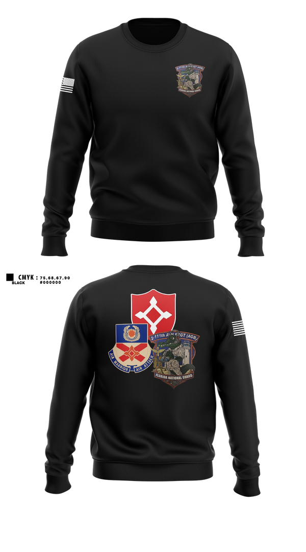 Crew Neck Sweatshirt, 2-111th AOB, Army, Teamtime, Team time, sublimation, custom sports apparel, team uniforms, spirit wear, spiritwear, sports uniforms, custom shirts, team store, custom team store, fundraiser sports, apparel fundraiser