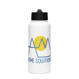 AM Home Solutions 5816809 Stainless Steel Water Bottle with a Straw Lid