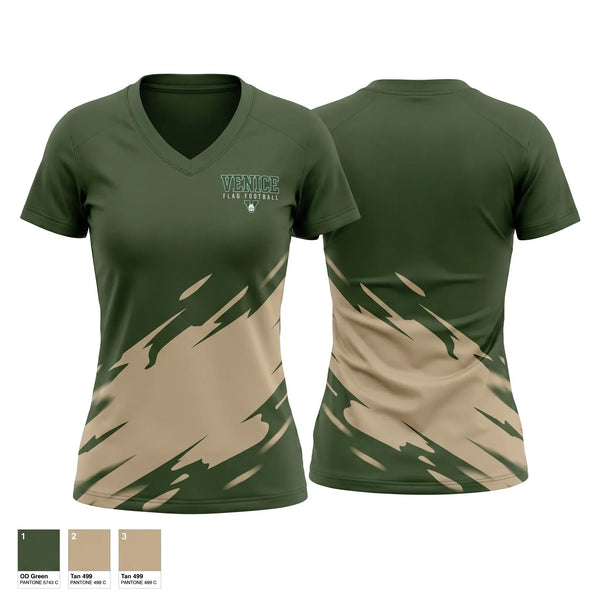 Womens Short Sleeve Vneck Shirt, Venice Indians, , Teamtime, Team time, sublimation, custom sports apparel, team uniforms, spirit wear, spiritwear, sports uniforms, custom shirts, team store, custom team store, fundraiser sports, apparel fundraiser