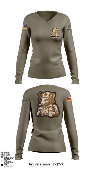 Womens Long Sleeve Vneck Shirt, Bronze Crew, , Teamtime, Team time, sublimation, custom sports apparel, team uniforms, spirit wear, spiritwear, sports uniforms, custom shirts, team store, custom team store, fundraiser sports, apparel fundraiser