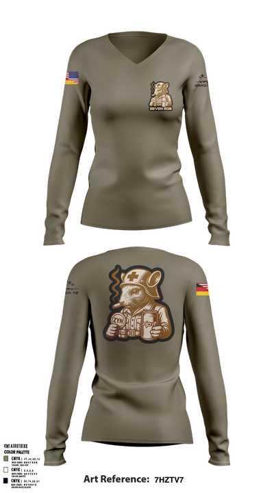 Bronze Crew 21388144 Women's Long Sleeve V-neck Shirt - 1