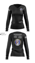Fort Leonard Wood Basic Military Police Schoolhouse Instructors & Faculty 37360083 Women's Long Sleeve V-neck Shirt - 30
