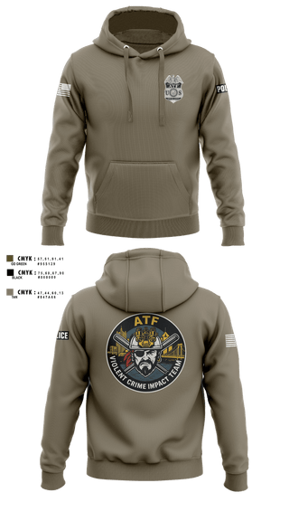 Hoodie, ATF, Police, Teamtime, Team time, sublimation, custom sports apparel, team uniforms, spirit wear, spiritwear, sports uniforms, custom shirts, team store, custom team store, fundraiser sports, apparel fundraiser