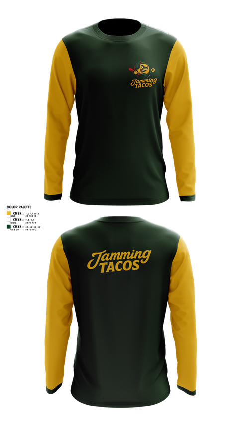 Long Sleeve Performance Shirt, Jamming Tacos, Baseball, Teamtime, Team time, sublimation, custom sports apparel, team uniforms, spirit wear, spiritwear, sports uniforms, custom shirts, team store, custom team store, fundraiser sports, apparel fundraiser