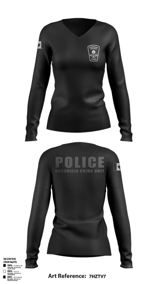 Womens Long Sleeve Vneck Shirt, , Police, Teamtime, Team time, sublimation, custom sports apparel, team uniforms, spirit wear, spiritwear, sports uniforms, custom shirts, team store, custom team store, fundraiser sports, apparel fundraiser