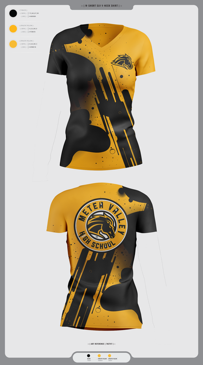 Metea Valley High School Cheer 96396999 Women's Short Sleeve V-neck Shirt - 2