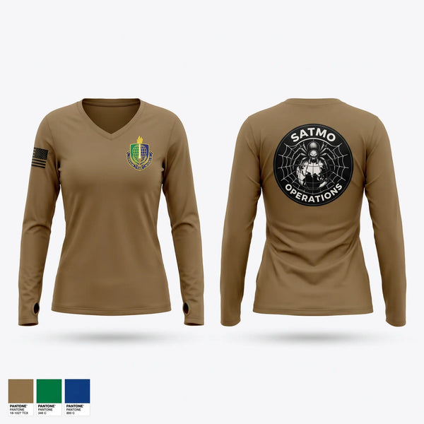 Womens Long Sleeve Vneck Shirt, SATMO S3, Army, Teamtime, Team time, sublimation, custom sports apparel, team uniforms, spirit wear, spiritwear, sports uniforms, custom shirts, team store, custom team store, fundraiser sports, apparel fundraiser