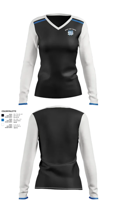 West Side Youth 30523994 Women's Long Sleeve V-neck Shirt - 1