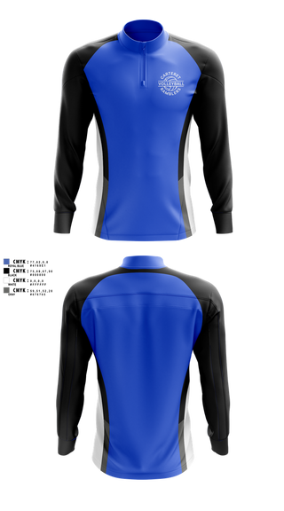Quarter Zip Jacket, Carteret Ramblers Volleyball, Women's Volleyball, Teamtime, Team time, sublimation, custom sports apparel, team uniforms, spirit wear, spiritwear, sports uniforms, custom shirts, team store, custom team store, fundraiser sports, apparel fundraiser