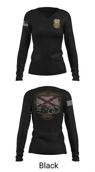 Womens Long Sleeve Vneck Shirt, Lowndes County Sheriff’s, Police, Teamtime, Team time, sublimation, custom sports apparel, team uniforms, spirit wear, spiritwear, sports uniforms, custom shirts, team store, custom team store, fundraiser sports, apparel fundraiser