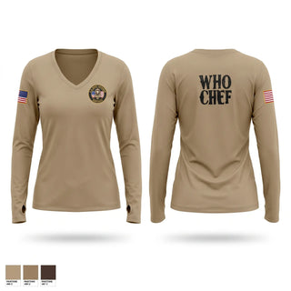 Womens Long Sleeve Vneck Shirt, MANCHU, Army, Teamtime, Team time, sublimation, custom sports apparel, team uniforms, spirit wear, spiritwear, sports uniforms, custom shirts, team store, custom team store, fundraiser sports, apparel fundraiser