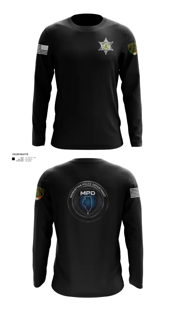 Long Sleeve Performance Shirt, Manhattan Police Department, Police, Teamtime, Team time, sublimation, custom sports apparel, team uniforms, spirit wear, spiritwear, sports uniforms, custom shirts, team store, custom team store, fundraiser sports, apparel fundraiser