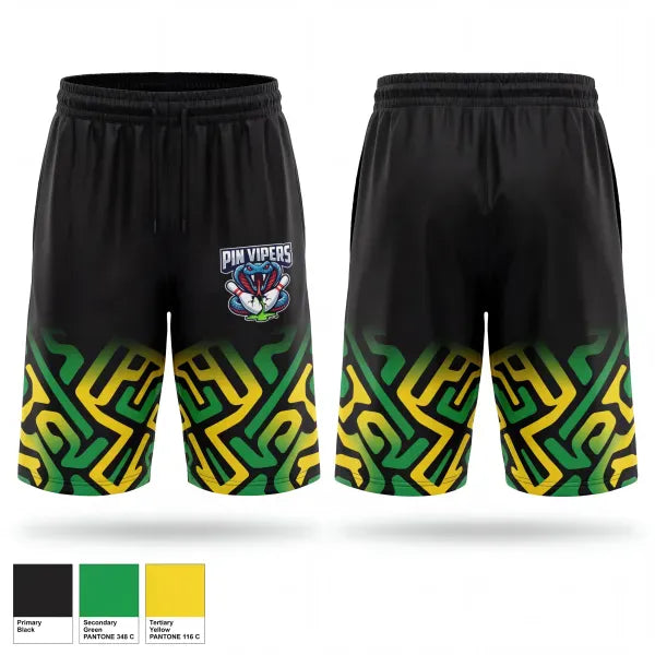 Athletic Shorts With Pockets, Pin vipersPinvipers, Bowling, Teamtime, Team time, sublimation, custom sports apparel, team uniforms, spirit wear, spiritwear, sports uniforms, custom shirts, team store, custom team store, fundraiser sports, apparel fundraiser