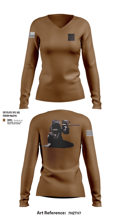 Franklin 1291823 Women's Long Sleeve V-neck Shirt - 100
