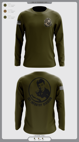 Long Sleeve Performance Shirt, 1st Infantry Division, , Teamtime, Team time, sublimation, custom sports apparel, team uniforms, spirit wear, spiritwear, sports uniforms, custom shirts, team store, custom team store, fundraiser sports, apparel fundraiser
