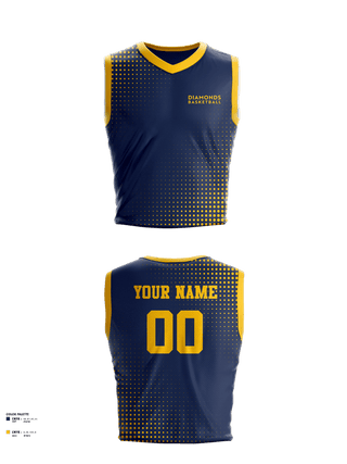Womens Basketball Jersey, DIAMONDS, Women's Basketball, Teamtime, Team time, sublimation, custom sports apparel, team uniforms, spirit wear, spiritwear, sports uniforms, custom shirts, team store, custom team store, fundraiser sports, apparel fundraiser
