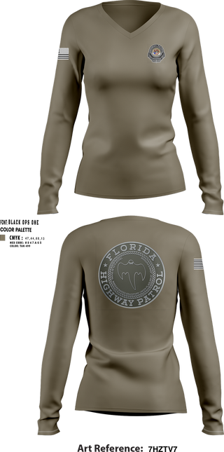 Womens Long Sleeve Vneck Shirt, Florida Highway Patrol, , Teamtime, Team time, sublimation, custom sports apparel, team uniforms, spirit wear, spiritwear, sports uniforms, custom shirts, team store, custom team store, fundraiser sports, apparel fundraiser