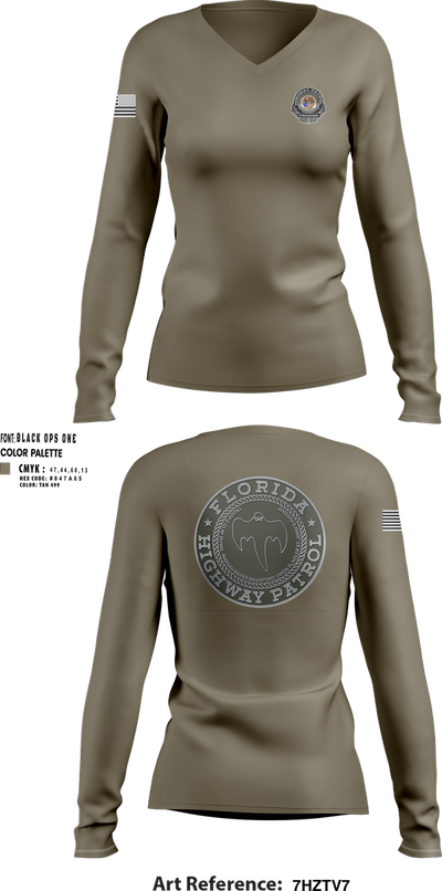 Florida Highway Patrol 5155523 Women's Long Sleeve V-neck Shirt - 101