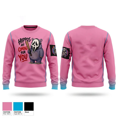 Halloween hippos Crew Neck Sweatshirt - 4