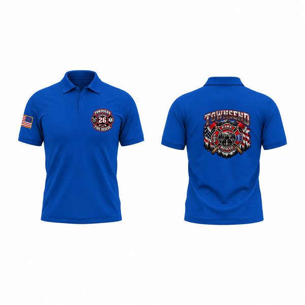 Short Sleeve Performance Polo, Townsend, Fire Department, Teamtime, Team time, sublimation, custom sports apparel, team uniforms, spirit wear, spiritwear, sports uniforms, custom shirts, team store, custom team store, fundraiser sports, apparel fundraiser