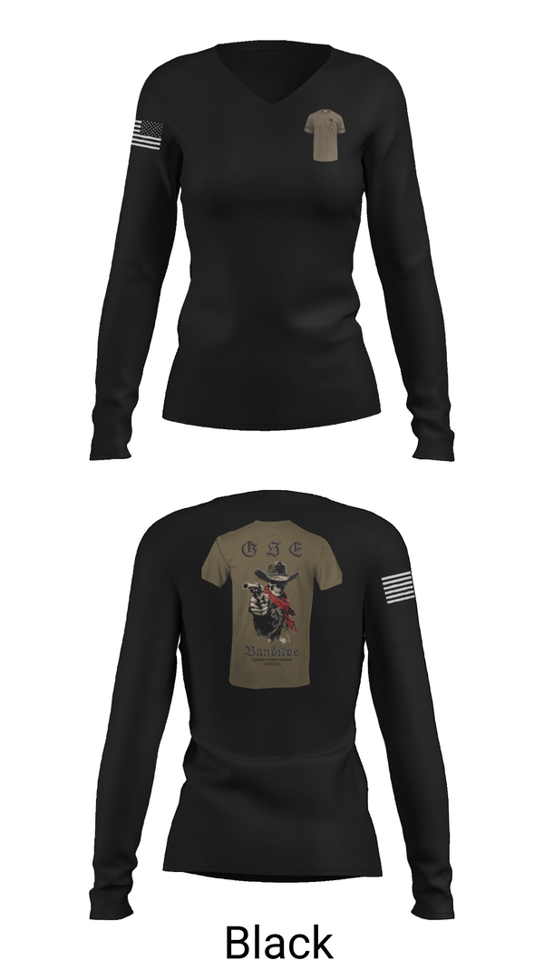 Womens Long Sleeve Vneck Shirt, BCO GSE, Army, Teamtime, Team time, sublimation, custom sports apparel, team uniforms, spirit wear, spiritwear, sports uniforms, custom shirts, team store, custom team store, fundraiser sports, apparel fundraiser