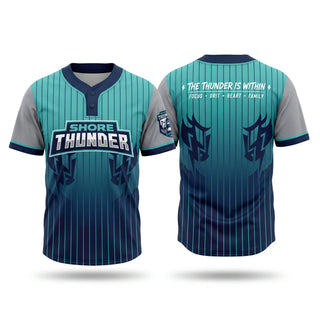 Two Button Softball Jersey, Shore ThunderWicked Woman Welding, Softball, Teamtime, Team time, sublimation, custom sports apparel, team uniforms, spirit wear, spiritwear, sports uniforms, custom shirts, team store, custom team store, fundraiser sports, apparel fundraiser