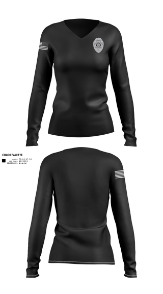 Womens Long Sleeve Vneck Shirt, DeKalb County Juvenile CourtDeKalb County Juvenile Court, Police, Teamtime, Team time, sublimation, custom sports apparel, team uniforms, spirit wear, spiritwear, sports uniforms, custom shirts, team store, custom team store, fundraiser sports, apparel fundraiser