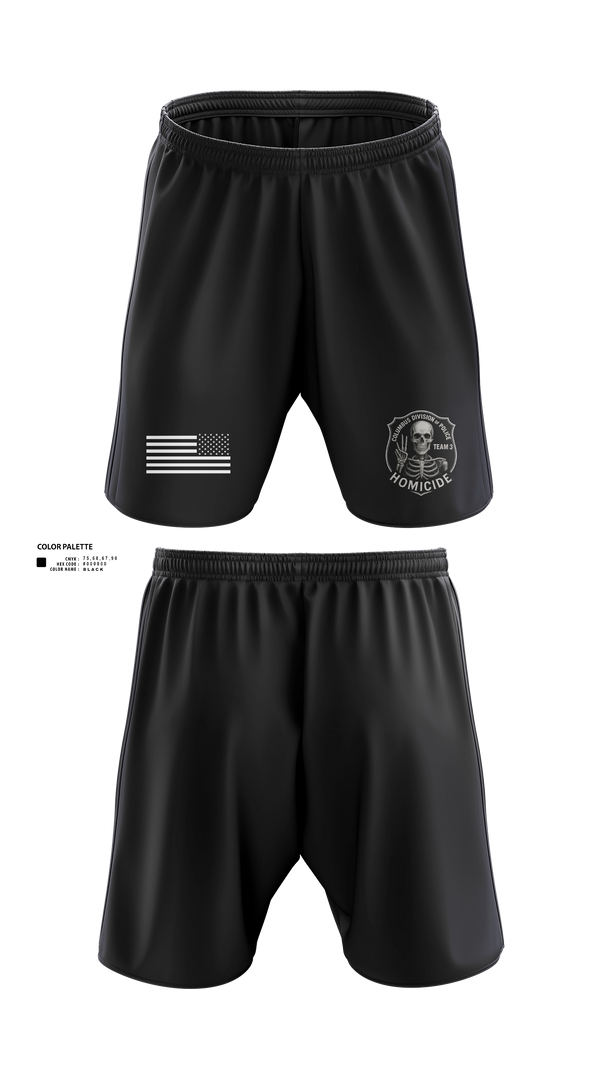 Athletic Shorts With Pockets, Homicide Team 3, Police, Teamtime, Team time, sublimation, custom sports apparel, team uniforms, spirit wear, spiritwear, sports uniforms, custom shirts, team store, custom team store, fundraiser sports, apparel fundraiser