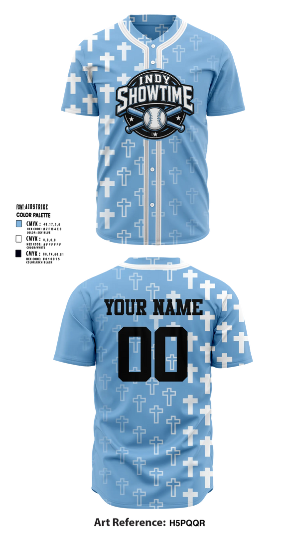 Full Button Baseball Jersey, Indy Showtime, Baseball, Teamtime, Team time, sublimation, custom sports apparel, team uniforms, spirit wear, spiritwear, sports uniforms, custom shirts, team store, custom team store, fundraiser sports, apparel fundraiser